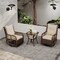 Mix Brown Rattan 3-Piece Patio Set, Swivel Rocking Chairs and Glass Side Table